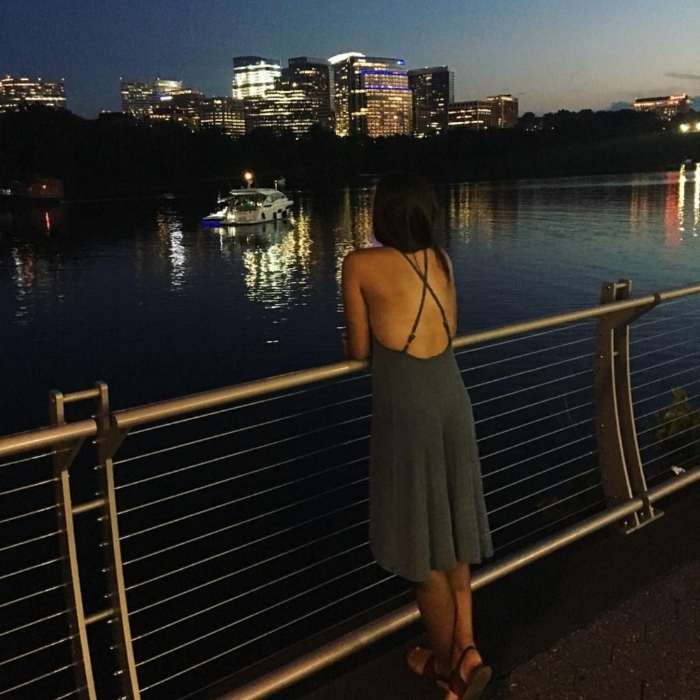 American Eagle Dont Ask Why Blue Open Back Dress.